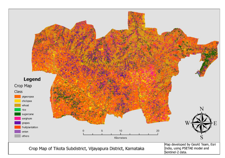 Figure 7: Crop type map for Tikota sub-district, Vijayapura, Karnataka