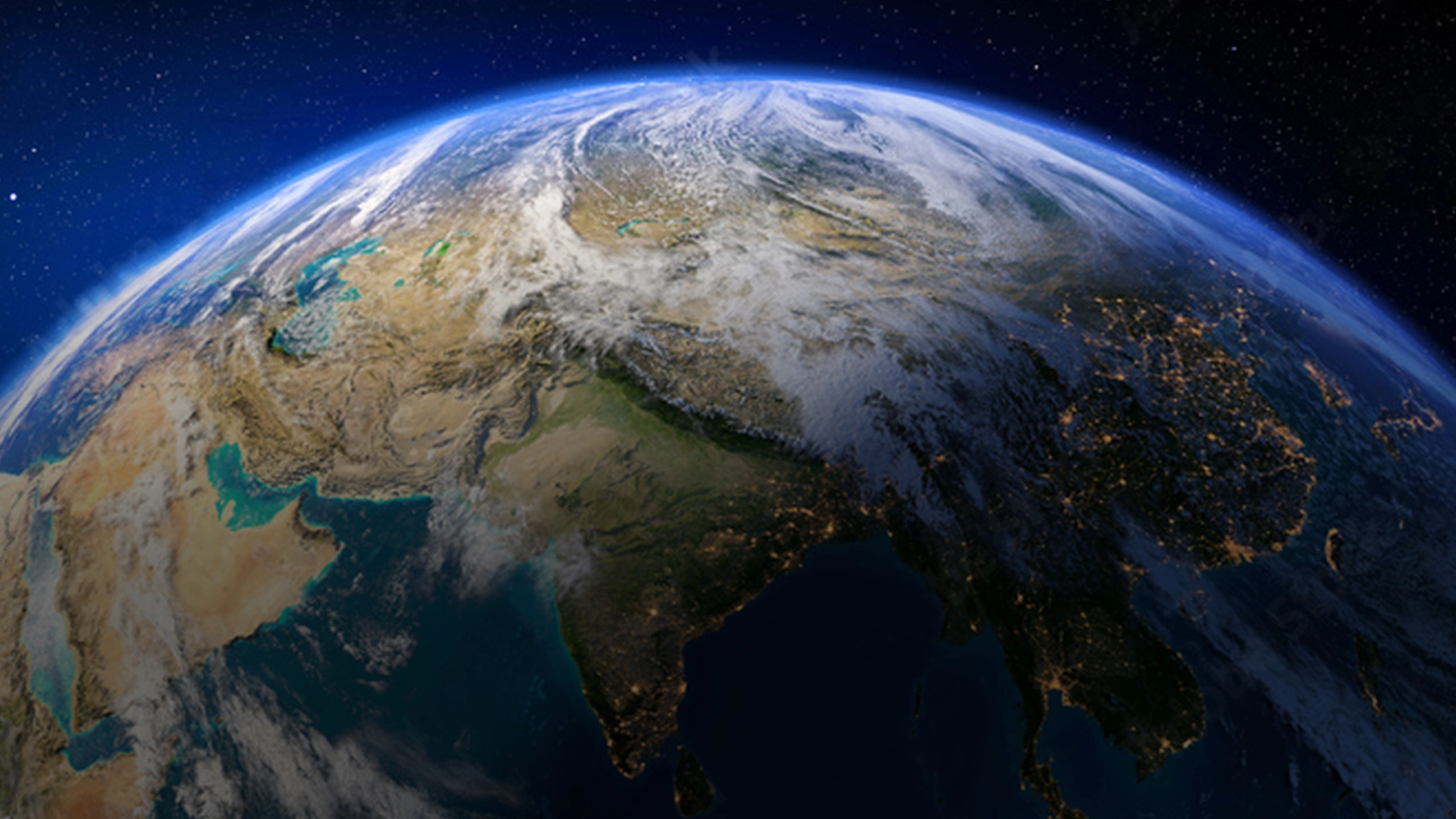 A stylized digital map of a city in dark colors with various routes and infrastructure glowing