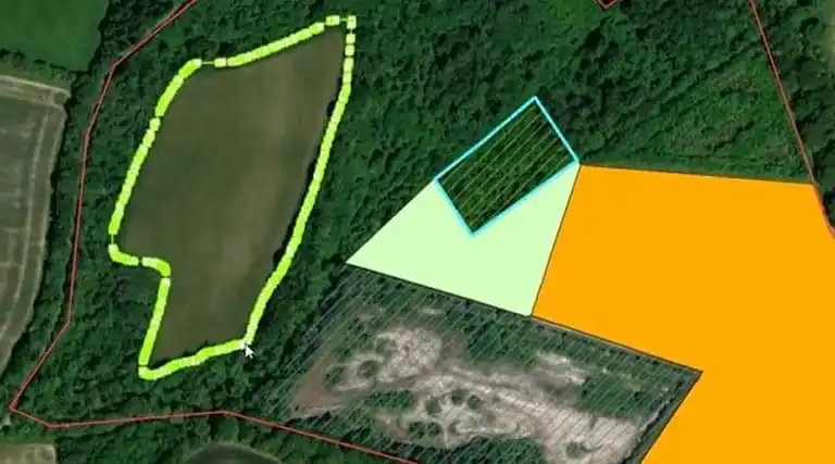 A 3D map of Los Angeles with buildings represented as white blocks