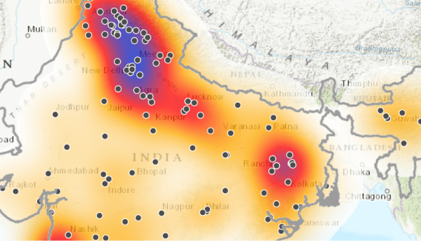 Assessment of Air Pollution in India map image