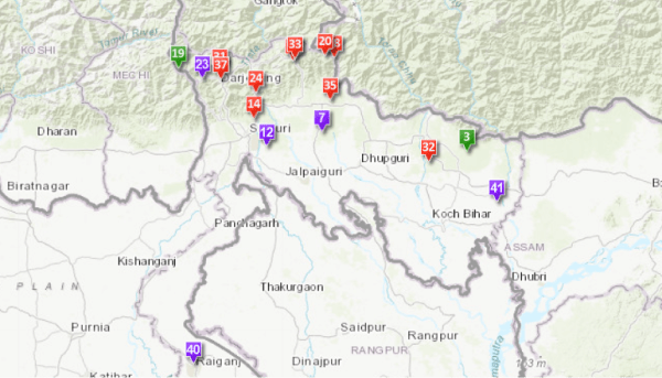 Bird Species of West Bengal, India map image