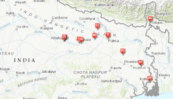 Birth Places of Bharat Ratna Holders map image