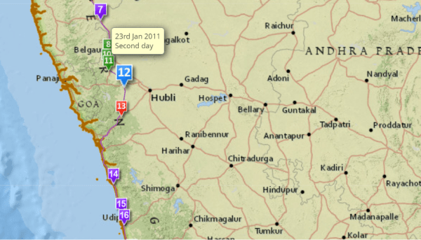 Pune to Kanyakumari Cycle Expedition map image