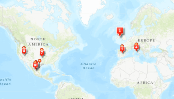 Unique Festivals of World map image