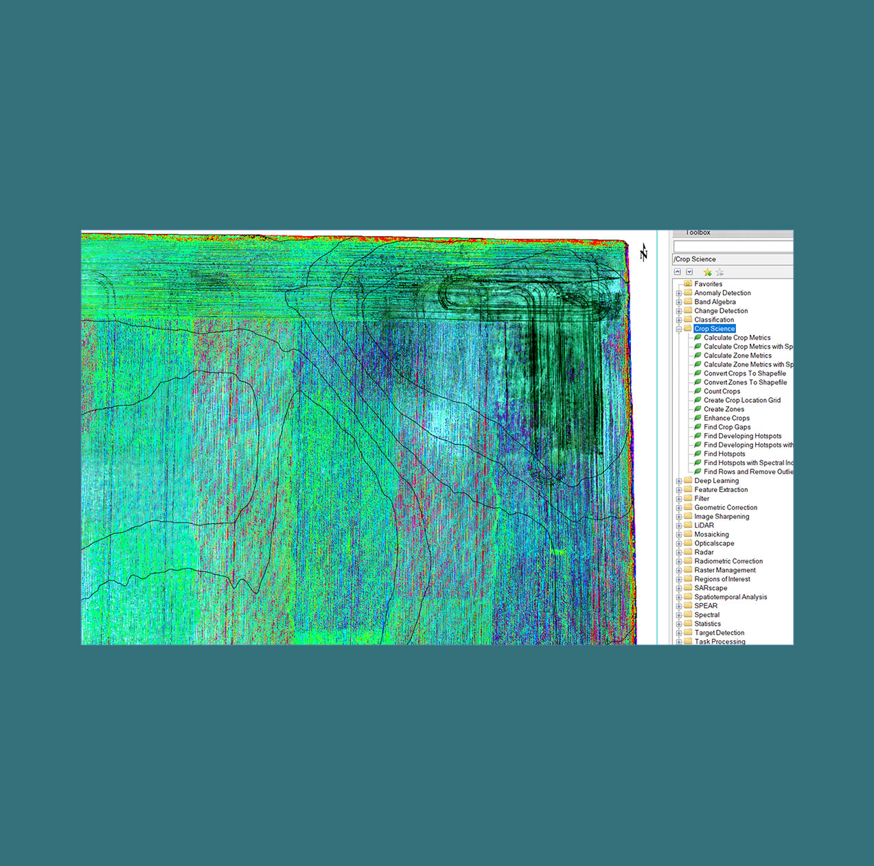 Aerial imagery overlaid with data
