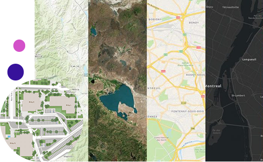 Side by side images of a map and satellite image