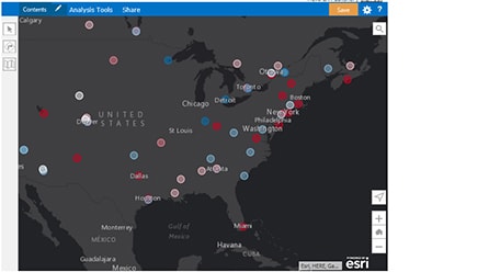Screenshot of adding business data to a map
