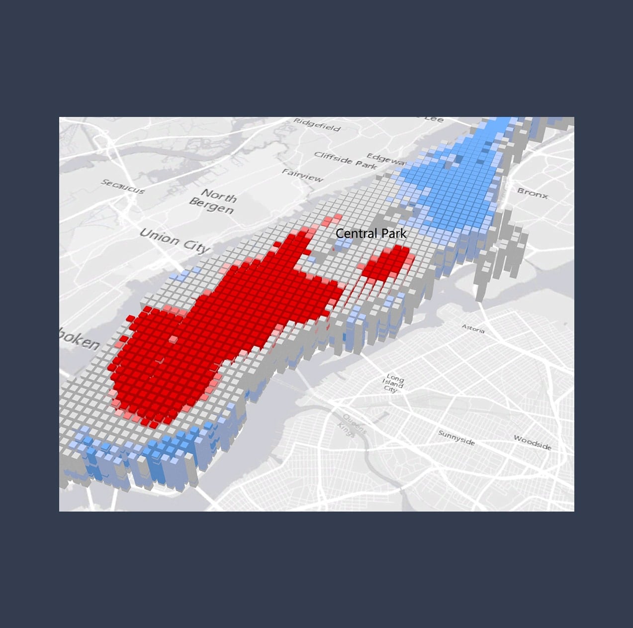 3D map of cityscape using mapping software