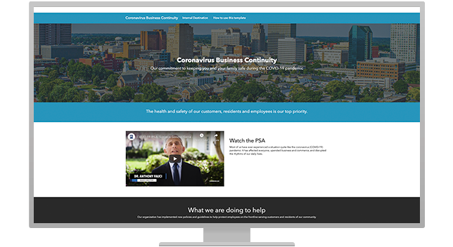 Communications hub website example