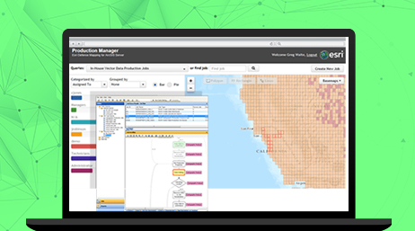 Laptop computer showing defense mapping software being used