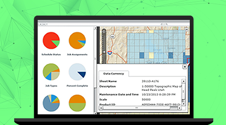 Laptop computer showing production mapping software being used