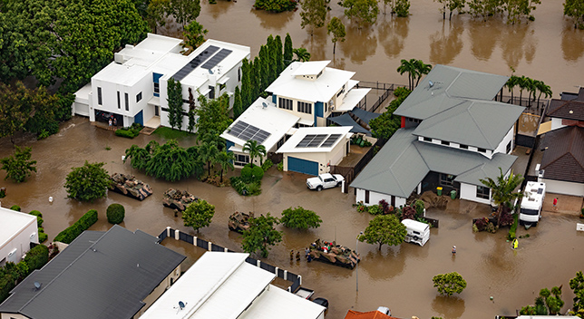 Flooded houses