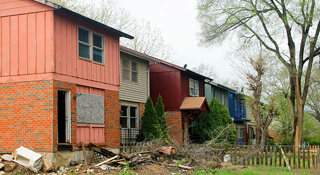 Damaged homes