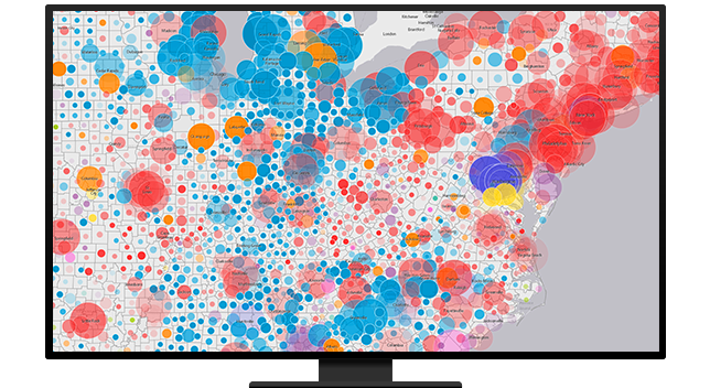 A graphic of a computer monitor displaying a concentration map in red and blue on a white background