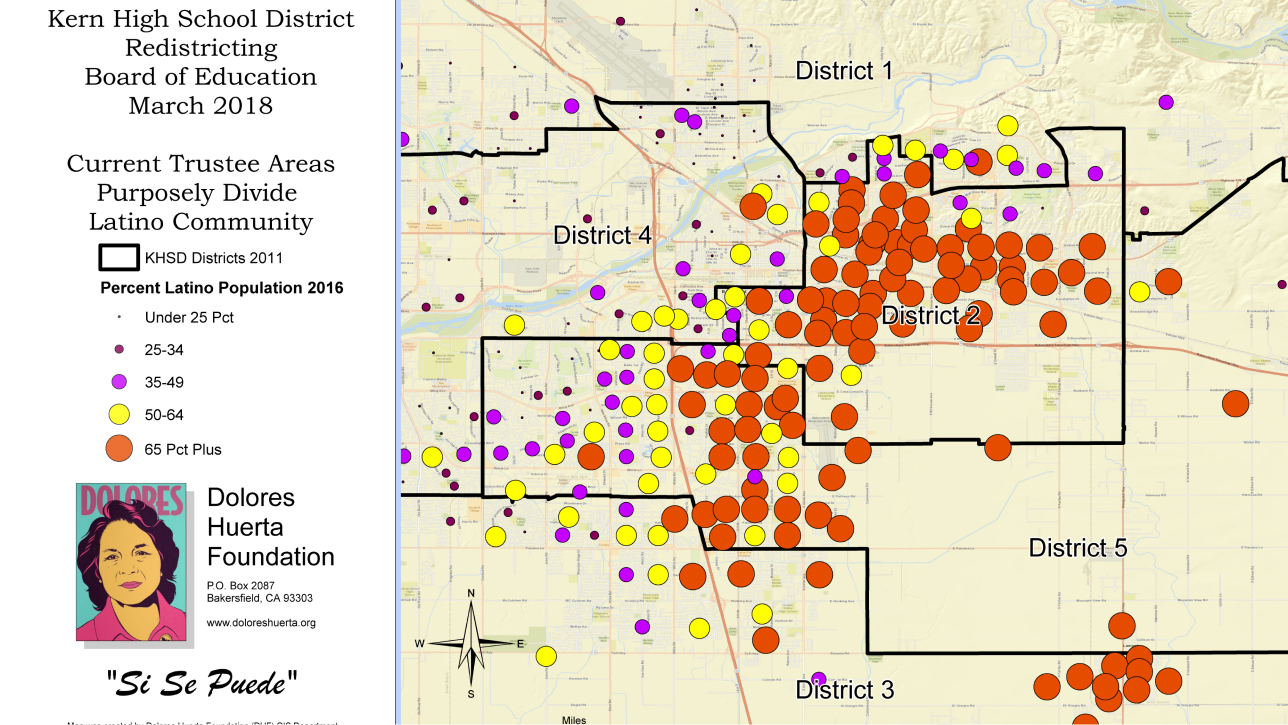 Redistricting map from the Dolores Huerta Foundation