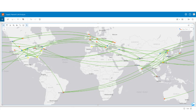 Map of the world with lines