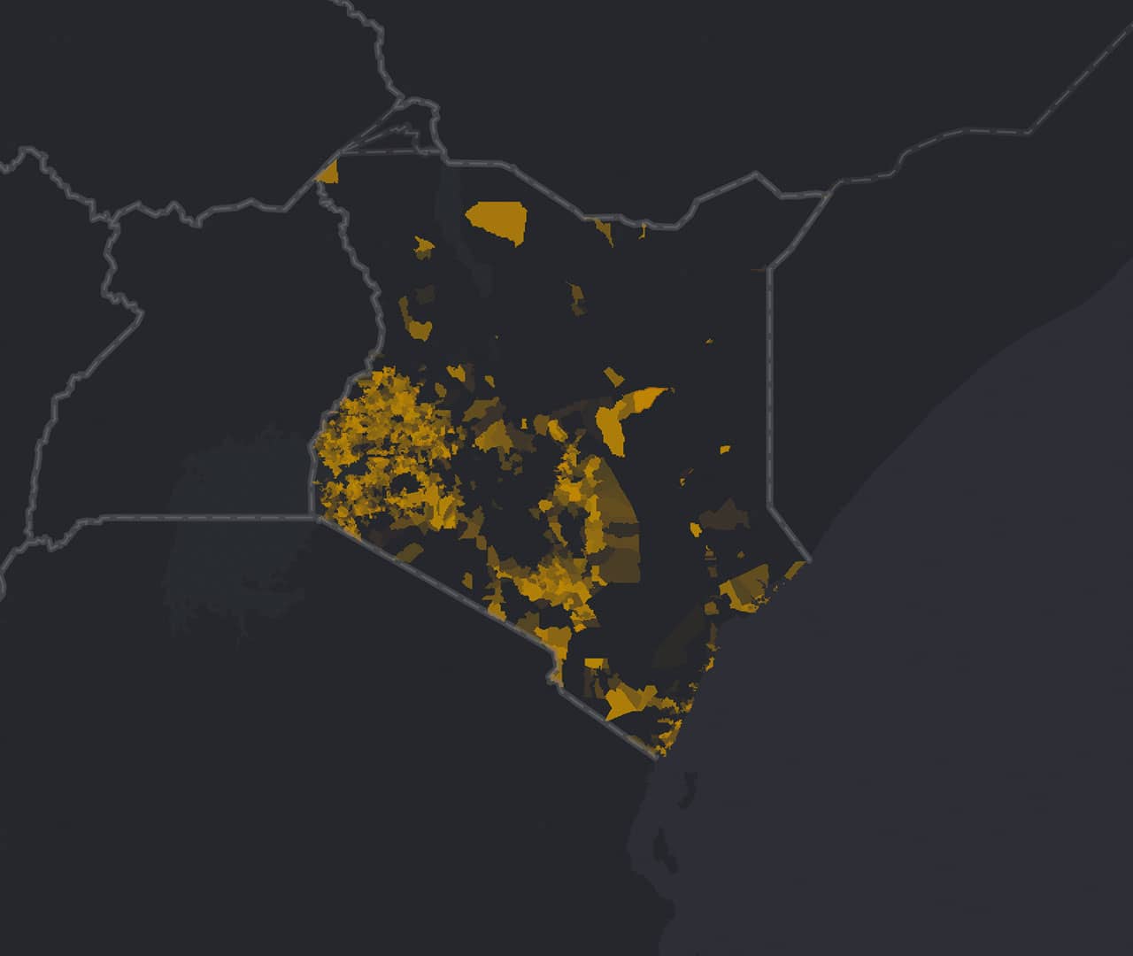 Regional map highlighting areas of need