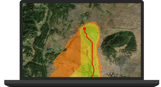 laptop with mapping software