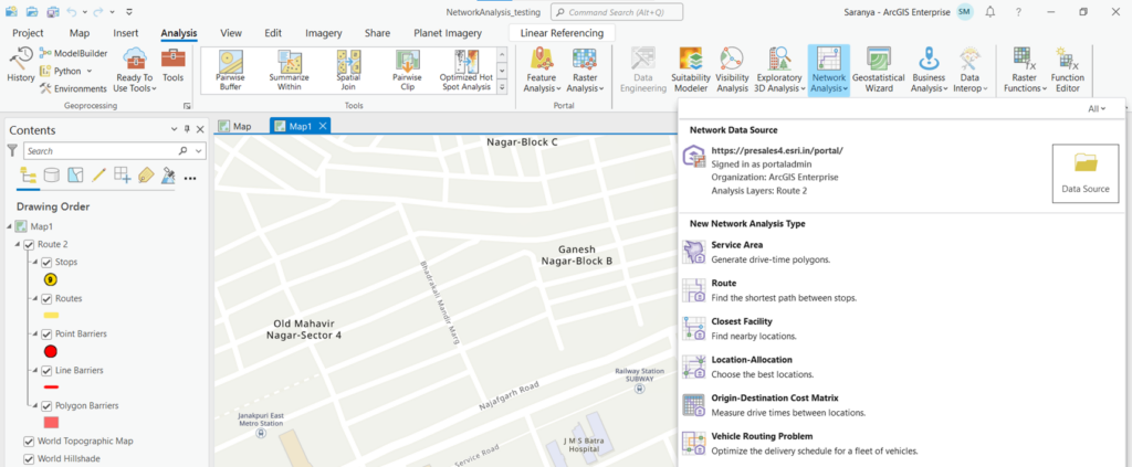 Using Routing Services in ArcGIS Pro